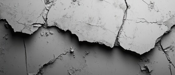 Poster - Detailed Close-Up Of Cracked Gray Wall Texture Showing Texture Patterns And Surface Irregularities Suitable For Backgrounds Or Artistic Projects