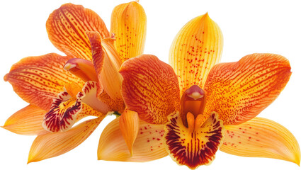 Poster - Orange orchid closeup