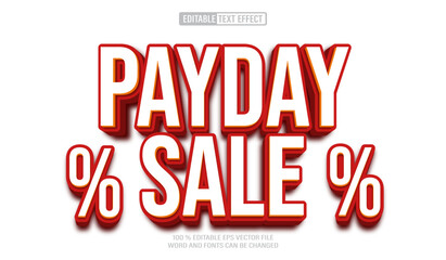 Poster - Editable 3d text style effect - Payday Sale s text effect Template