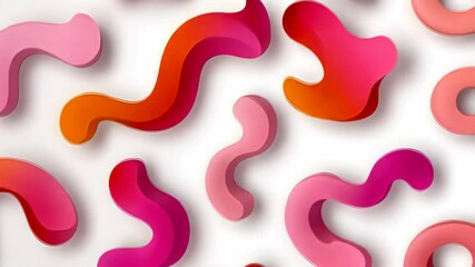 Poster - A colorful pattern of pink and orange lines. The lines are curved and overlapping. The pattern is abstract and playful