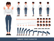 © yindee - Woman wear white shirt character vector illustration design. Create your own pose.