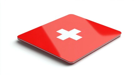 modern emergency medical card with nfc technology, isolated on white background
