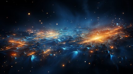 Wall Mural - Vibrant nebula with swirling cosmic dust and bright stars.