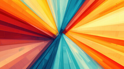 Poster - Vibrant abstract representation with dynamic colors and geometric shapes
