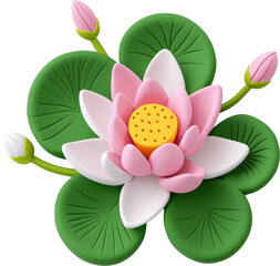 Wall Mural - Elegant pink lotus flower blossom illustration