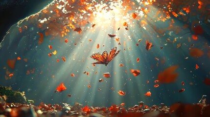 Poster - Vibrant Artistic Expression in an Open Space, showcasing a dynamic interplay of colors and forms, inviting viewers to explore creativity and imagination in a serene environment.