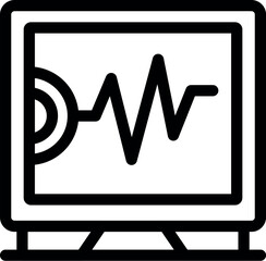 Poster - Electronic device displaying heartbeat pulse, representing patient monitoring and medical technology