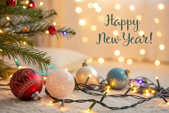 christmas background with christmas tree and decorations Merry Christmas and Happy New Year, Santa Claus, moon and trees for cover, print, poster,
