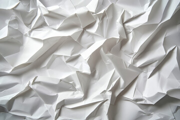 Poster - Textured matte white paper with natural folds and creases, creating interesting visual pattern that evokes sense of depth and dimension