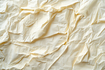 Poster - Crumpled ivory paper texture with soft folds and creases, creating elegant and artistic background. Ideal for design projects and creative applications
