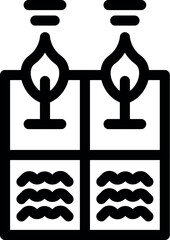Poster - kitchen appliance with two burners emitting heat, symbolized by wavy lines, ideal for cooking