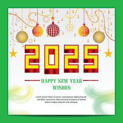 Fototapete - Happy New Year 2025 Logo. Abstract Hand drawn creative calligraphy vector logo design. 2025 New year Logo Design