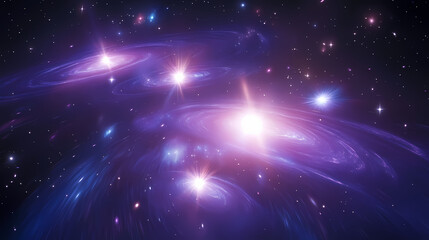Wall Mural - distant galaxy with swirling stars, deep space shot, vibrant colors, vast and mysterious, rich blues
