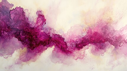Fototapete - Abstract fluid artwork showcasing swirling patterns in rich magenta pink and soft cream, blending seamlessly to create an ethereal and dynamic visual experience.