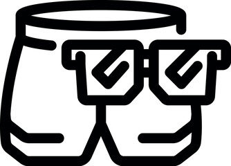 Poster - Stylish shorts paired with trendy glasses evoke a sense of summer vacation fashion