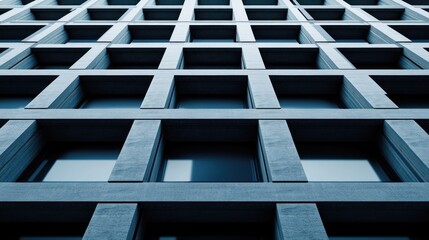 Poster - A cityscape featuring a tall building with numerous windows and possibly an office or residential space