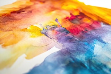 Poster - A close-up view of a watercolor painting depicting a beautiful bird