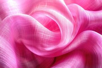 Poster - A close-up shot of a bright pink fabric with intricate details