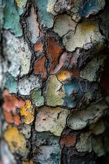 Aufkleber - A detailed view of tree bark texture and pattern