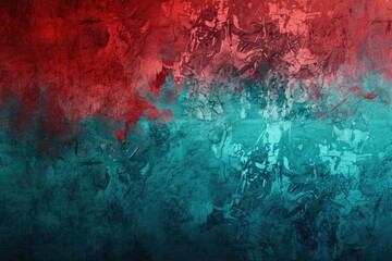 Poster - A modern room with a red and blue wall featuring a clock