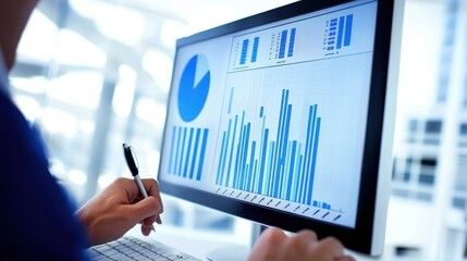 Poster - A person is using a computer to draw a graph