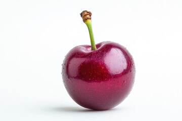 Poster - A juicy red apple with water droplets glistening on its surface