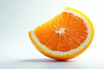 Poster - A freshly cut orange sliced in half on a white surface