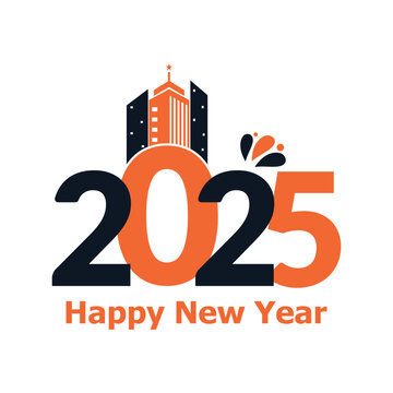 Happy New Year 2025 design. Creative design of 2025 typography.