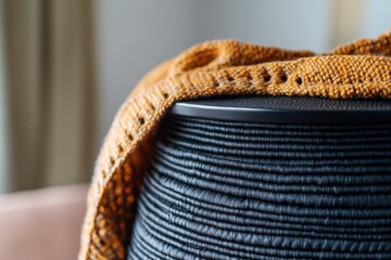 Aufkleber - A close-up shot of a black object on a table, great for use in product photography or as a decorative element