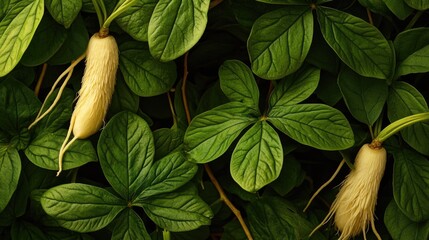 Poster - A detailed view of a plant's foliage, suitable for use in nature-inspired designs or scientific illustrations
