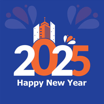 Happy New Year 2025 design. Creative design of 2025 typography.