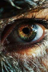 Poster - A close-up view of a human eye, showcasing details such as iris and pupil
