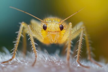Poster - A small insect is sitting on someone's skin, with the focus on its details