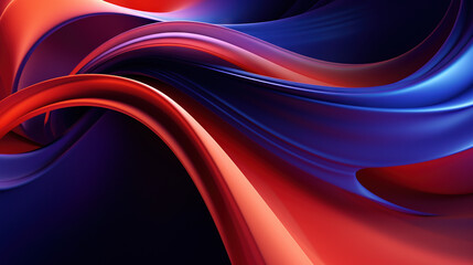 Poster - Vibrant abstract blue and purple waveform with fluid motion and colorful gradients