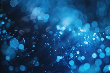 Poster - A detailed shot of a cluster of bright blue lights, suitable for use in presentations or product designs
