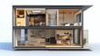© HISTOCK - Modern house cross section showing interior furniture and layout