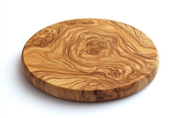 Poster - A simple wooden cutting board placed on a clean white surface, ready for use in the kitchen or as a decorative item