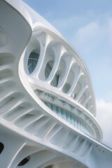 Poster - A large white building with a prominent clock face on its side