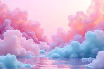 Wall Mural - a vivid blend of pastel colors creates a dreamy liquid art scene, perfect as an abstract wallpaper a