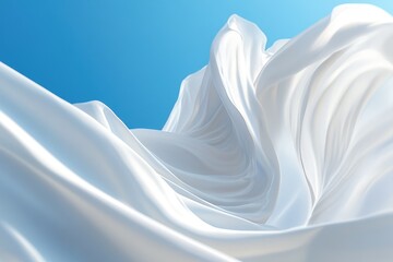Poster - A close-up shot of a white cloth against a bright blue sky, perfect for use as a texture or background