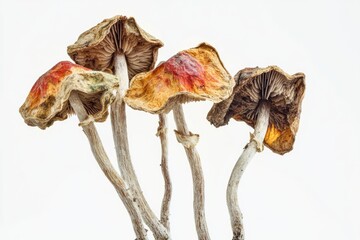 Sticker - A cluster of mushrooms growing from the earth, with greenery surrounding them