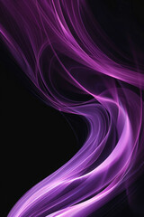 Poster - Vibrant violet purple smoke intertwines and flows gracefully, creating mesmerizing shapes that contrast with a deep black background