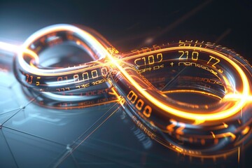 Poster - A stylized representation of an infinite loop digital graphic