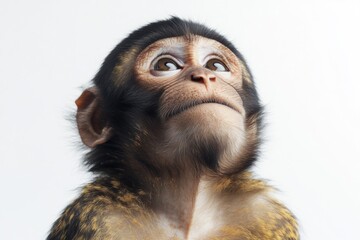 Aufkleber - Close-up shot of a curious monkey gazing upwards