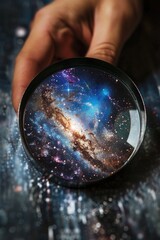 Poster - Close-up of a person examining something with a magnifying glass, perfect for science or detective scenes