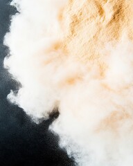 Poster - Bright Dust Spores Create Ethereal Patterns Against a Dark Backdrop in an Elegant Display