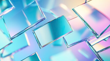 Aufkleber - Floating Mirrors Create Surreal Glowing Portals to Alternate Dimensions in Vibrant Hues