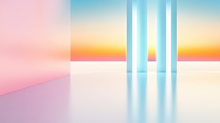 Aufkleber - Floating Mirrors Create Glowing Portals to Alternate Dimensions With Surreal Teal and Purple Hues