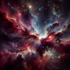 Wall Mural - Dark Nebula A dark nebula scene with dark colors shapes and a my