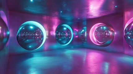 Aufkleber - Floating Mirrors Create Portals to Alternate Dimensions in a Surreal Dreamscape